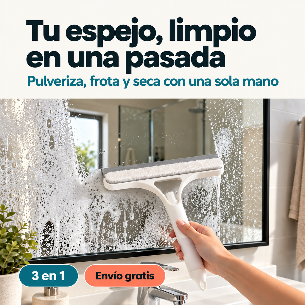 Una Pasada · Limpiacristales 3 en 1 para espejos, mampara, ventanas y coche
