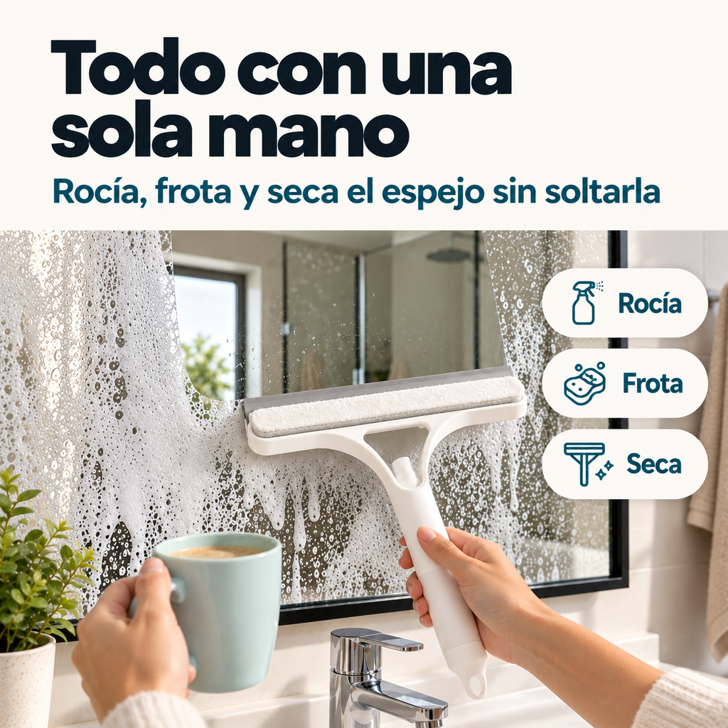 Una Pasada · Limpiacristales 3 en 1 para espejos, mampara, ventanas y coche