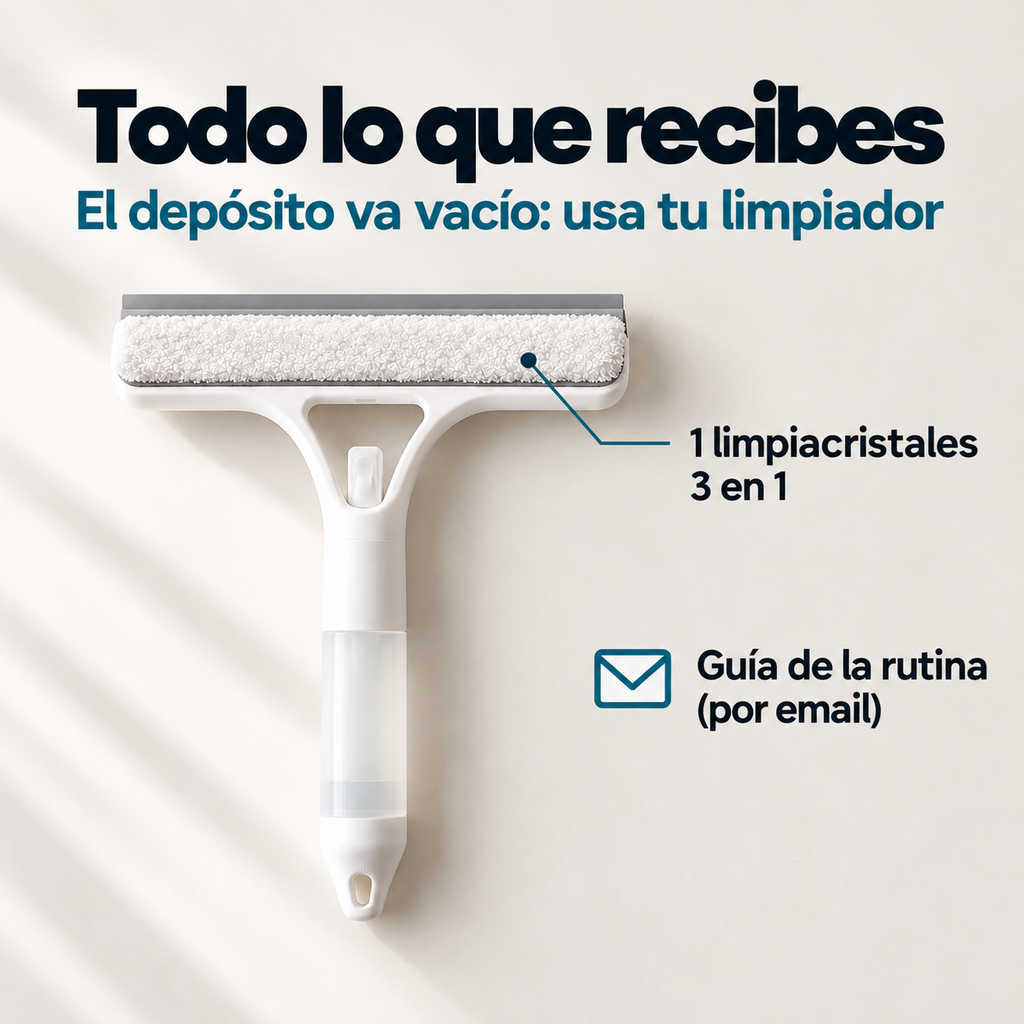 Una Pasada · Limpiacristales 3 en 1 para espejos, mampara, ventanas y coche